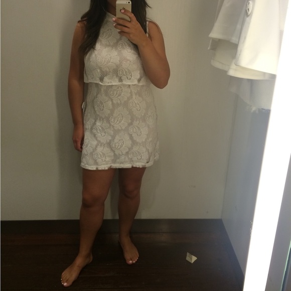 Mink Pink White Lace Mini Dress - Picture 3 of 3